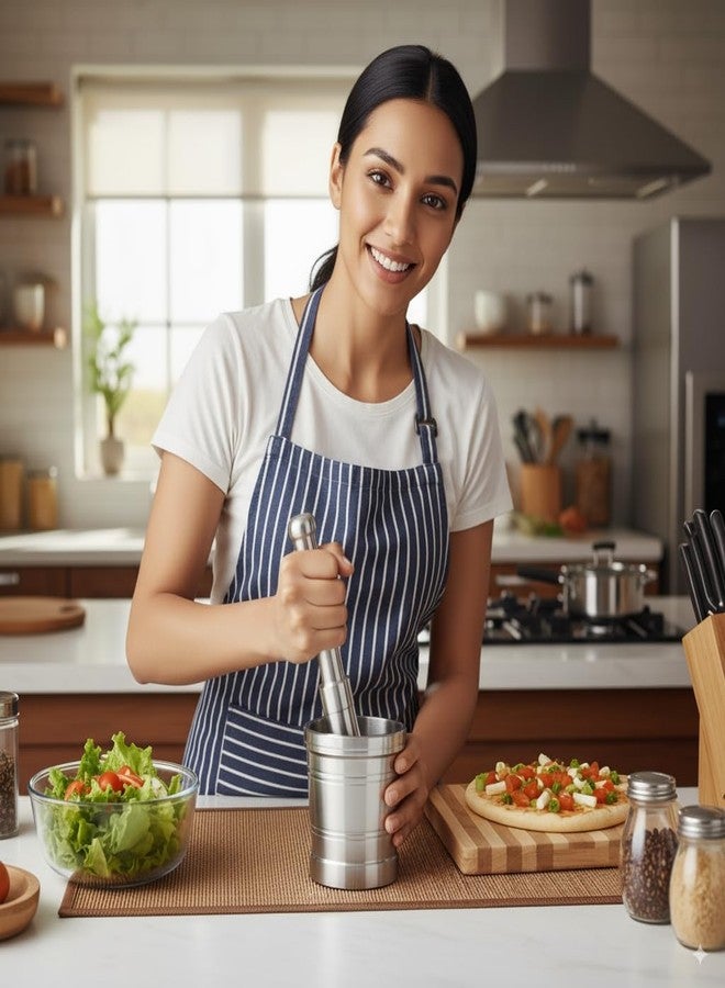 EvoFlex Aluminium Mortar and Pestle Set, 18 cm Height, Weight 0.44 Kg Corrosion Resistant, Ginger, Garlic, Herb, Spice Hand Grinder for Kitchen. - Image 3